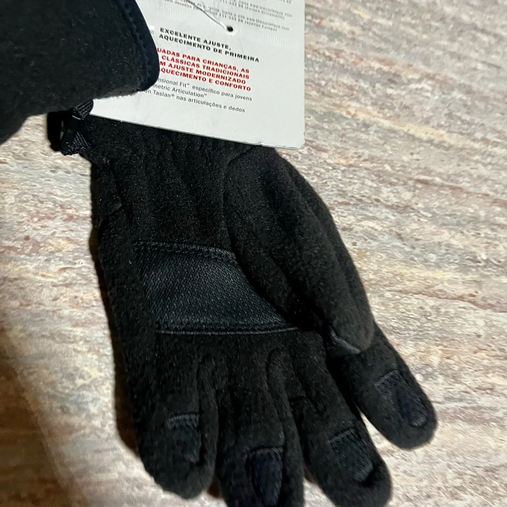 NWT The North Face Black Denali Youth Gloves